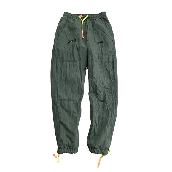 Jordan Other - Jordan Brand Olive Green Nylon Track Pants Joggers Drawstring Ankle S